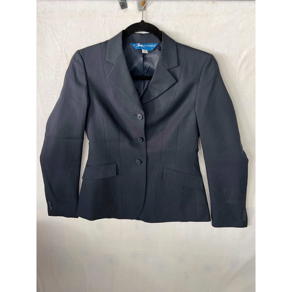 RJ Classics Womens Navy Blue Herringbone Equestrian Show Coat Riding Jacket 0R